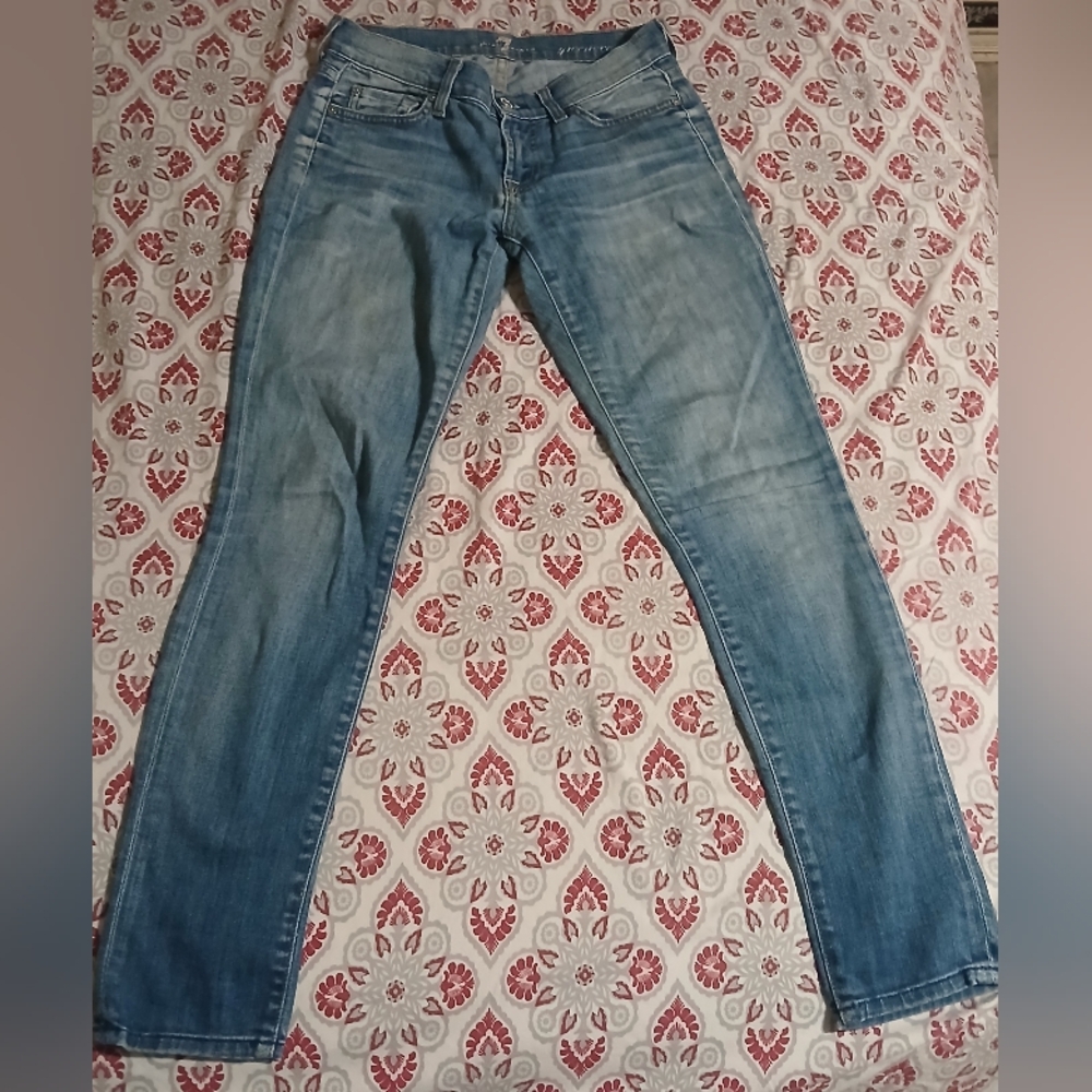 7 For All Mankind Light Blue Straight Leg Jeans